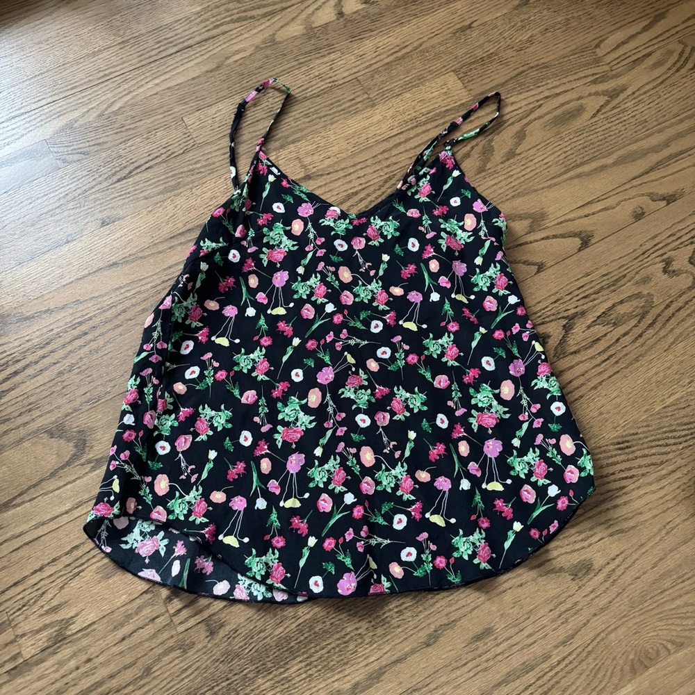 Wilfred Black Floral Silk Top